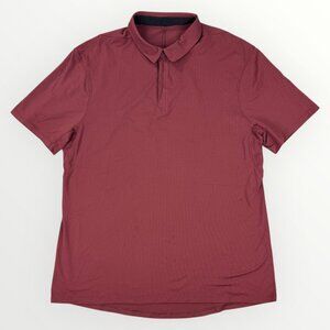LULULEMON Drysense Polo Smoky Red Mens Anti-Stink Performance Golf Shirt Active